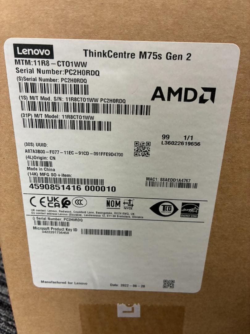 田*士様 【動作確認済・送料込】Lenovo ThinkCentre M75s