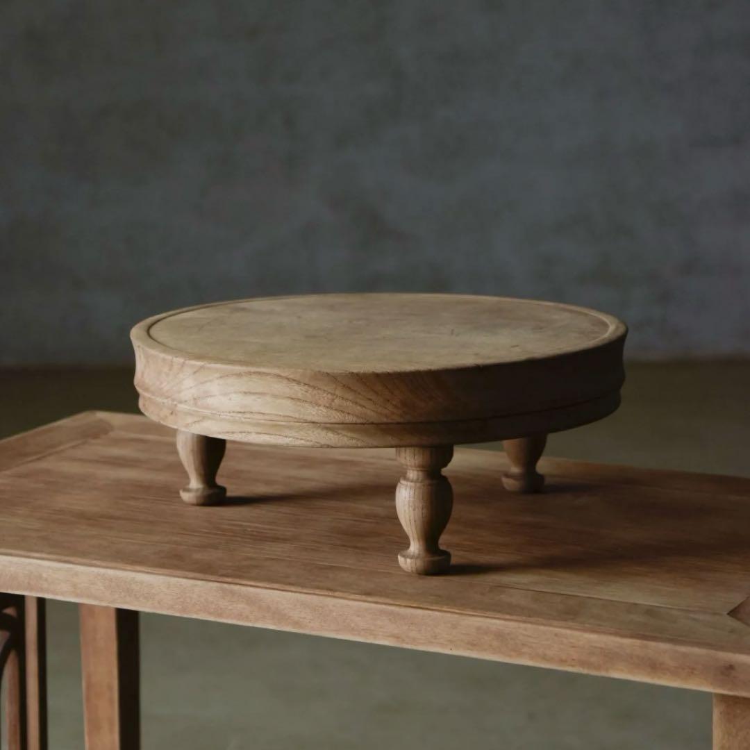 アンティーク レトロ 総欅の小振りな展示台 pejite益子 小家具 ペジテ