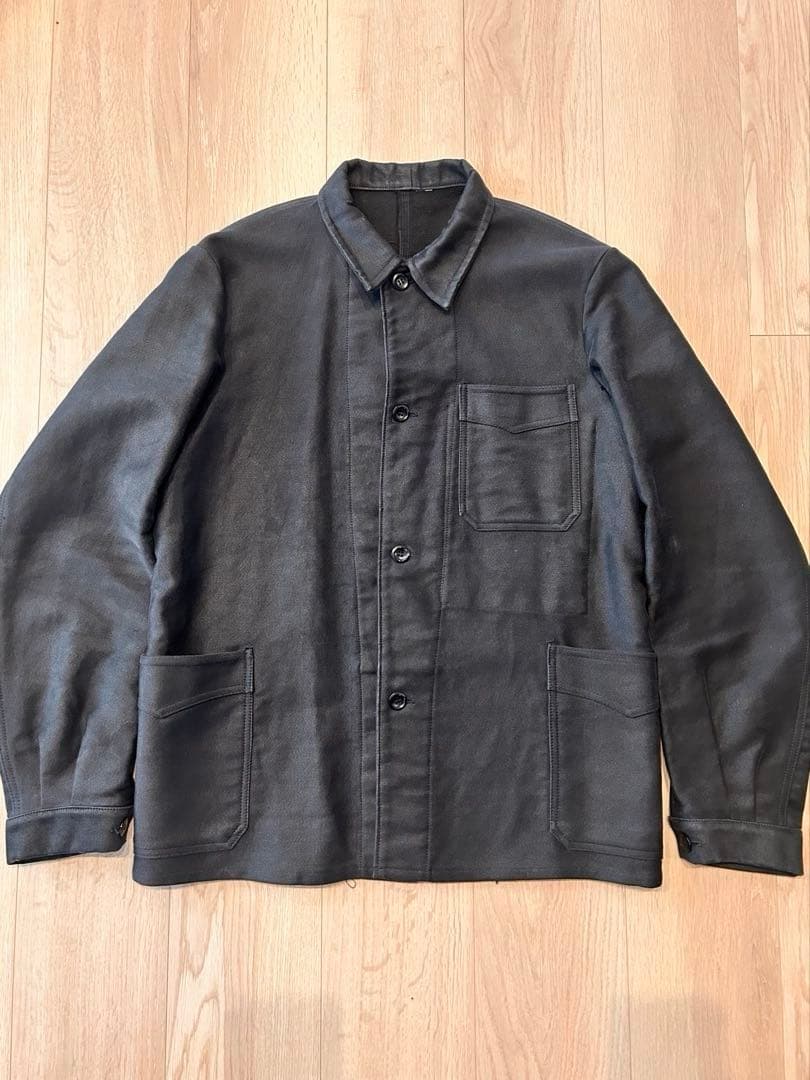 ビンテージ　ブラックモールスキンジャケット