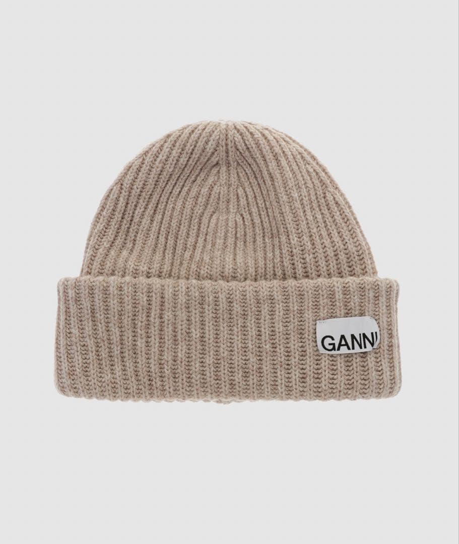 【正規品】GANNI ガニー　ビーニー　ニット帽　ベージュ　新品未使用タグ付き