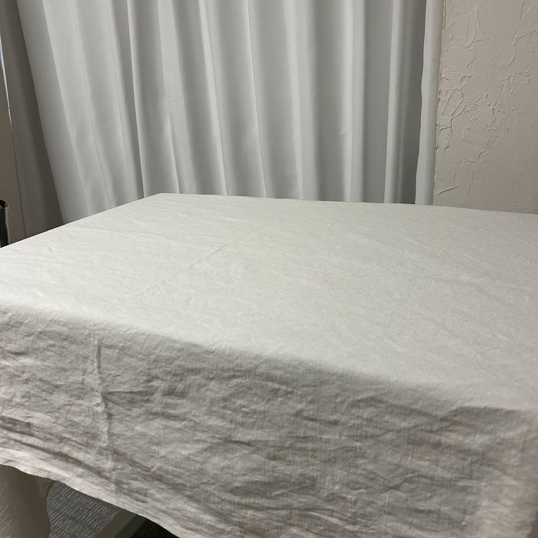 ヴィンテージ　リネン＆コットン大判クロス　約110×180 ブロカント　蚤の市