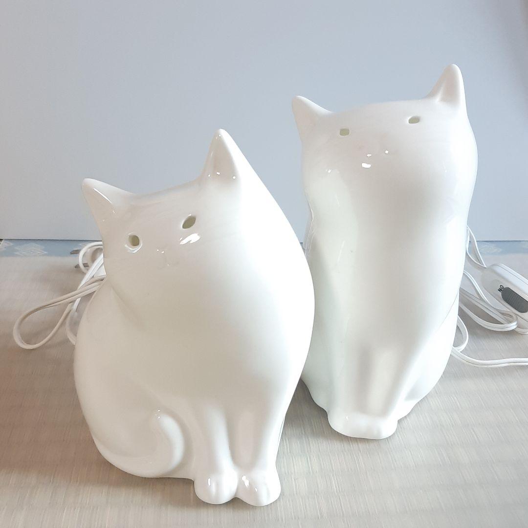 猫　ランプ　二個　セット　まとめ　ペア　インテリア　照明　cats