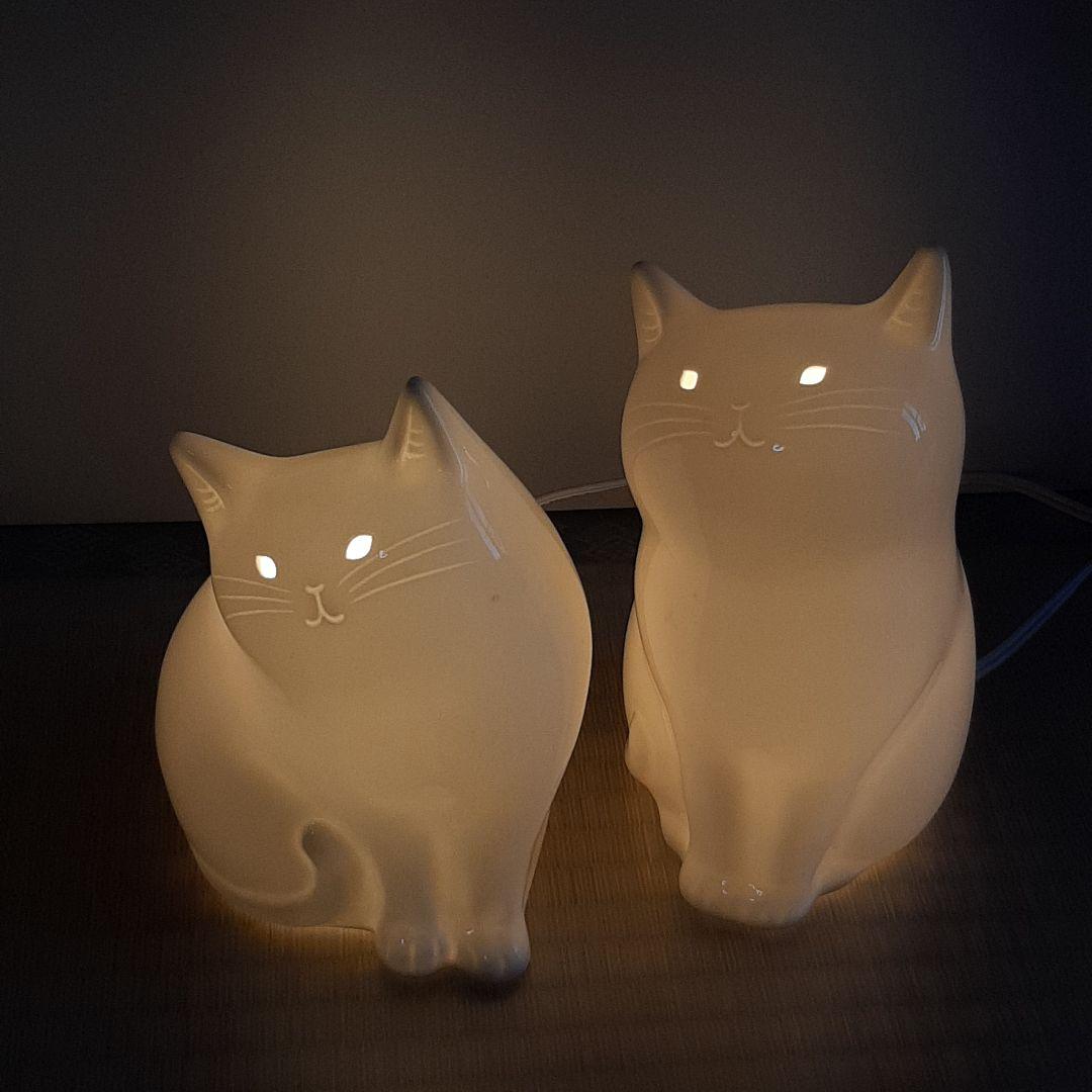 猫　ランプ　二個　セット　まとめ　ペア　インテリア　照明　cats