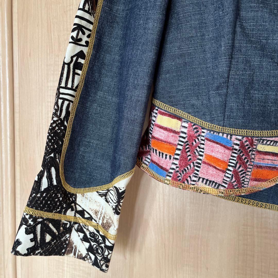 SAVE THE QUEEN イタリア製 パッチワークデニムジャケット L