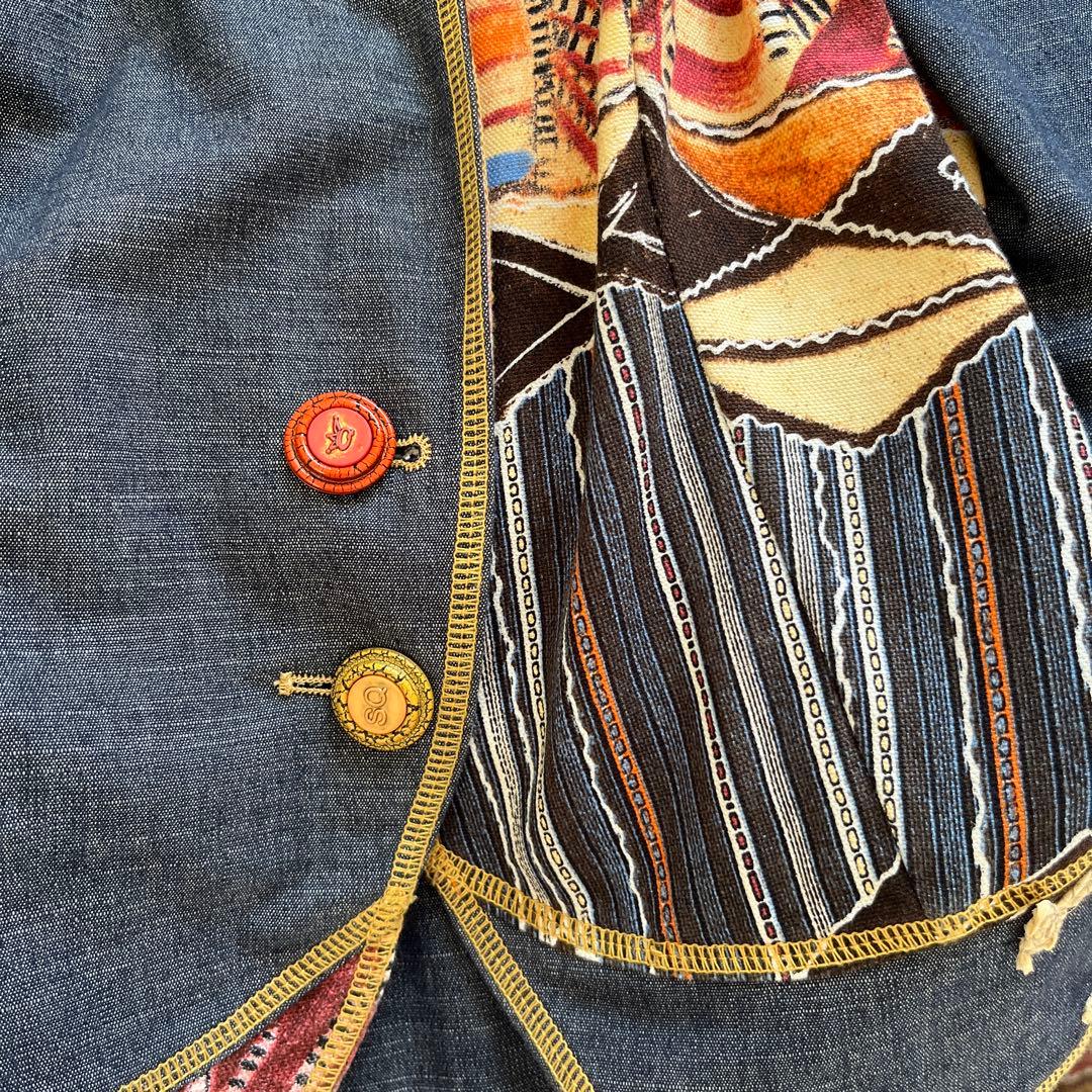SAVE THE QUEEN イタリア製 パッチワークデニムジャケット L