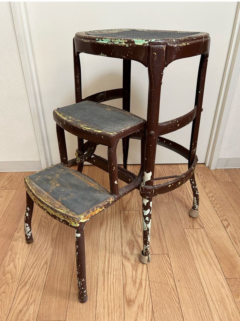 50s ビンテージ アンティーク ステップスツール チェア 店舗什器 アメリカ