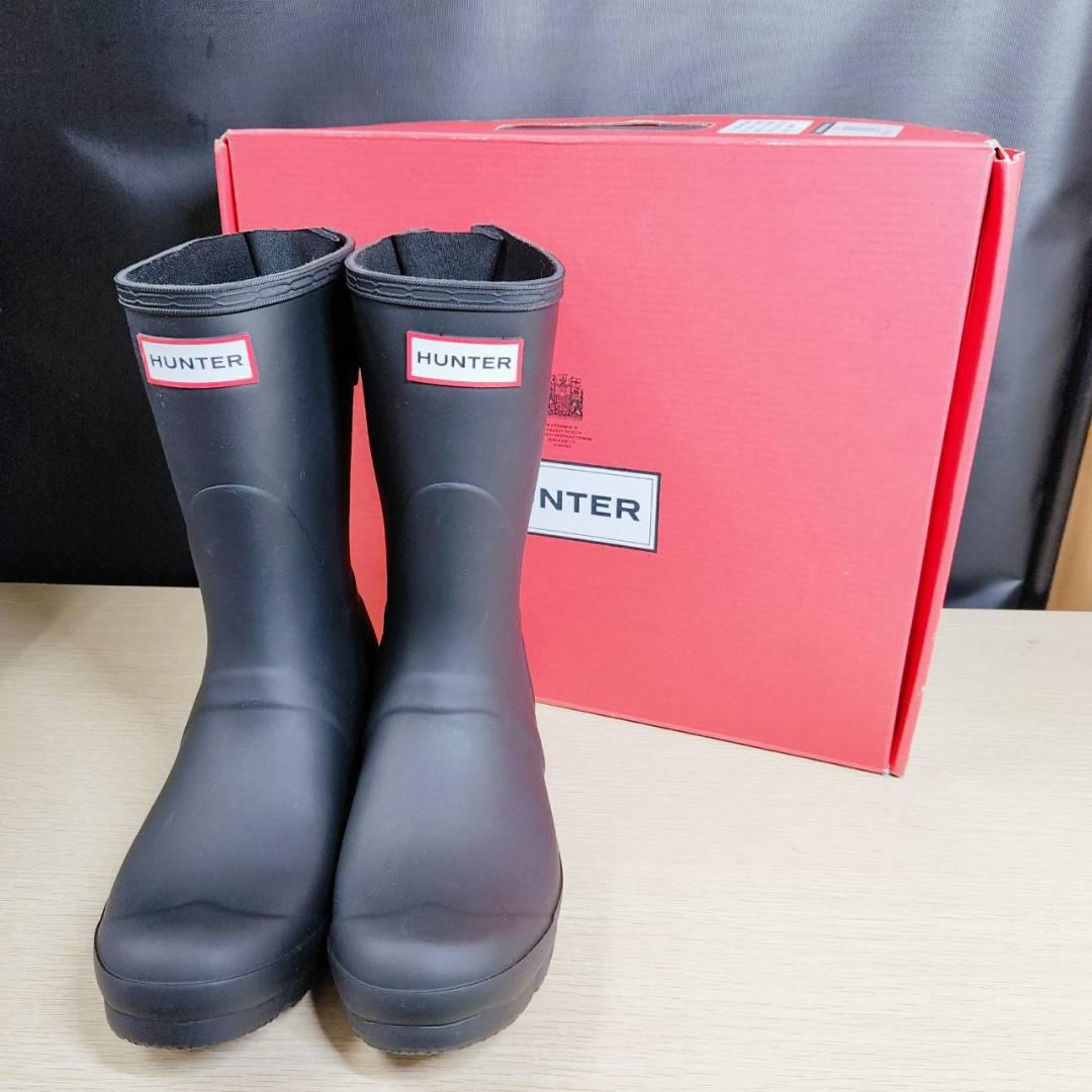 ★未使用　HUNTER　レインブーツ　ショート バック アジャスタブル　UK5