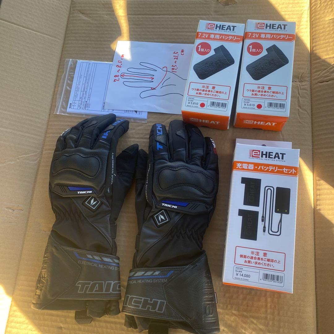 TAICHI eHEAT グローブ バッテリーセット付美品　Ｍサイズ