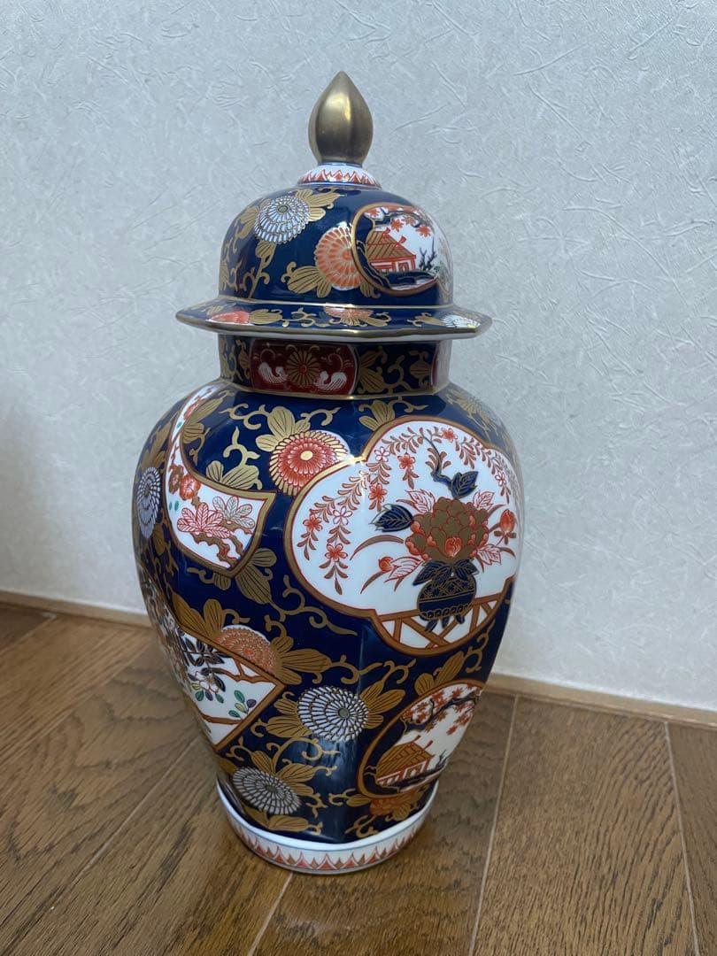 其泉 沈香壺 琳派古伊万里 美術有田焼 賞美堂其泉窯 染錦金彩琳派図