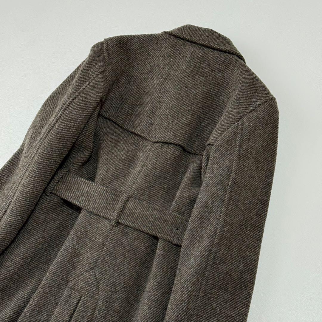 極美品✨ マーガレットハウエル　ヘリンボーン　上質ウールコート　ミドル丈　ベルト