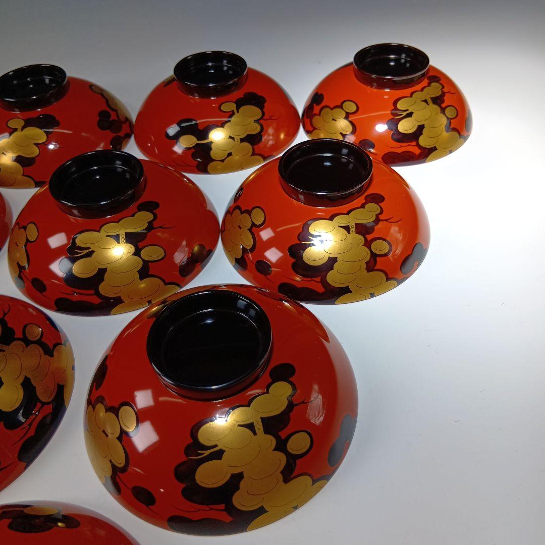 最終値下げ時代物　輪島塗　吸物椀10客　共箱