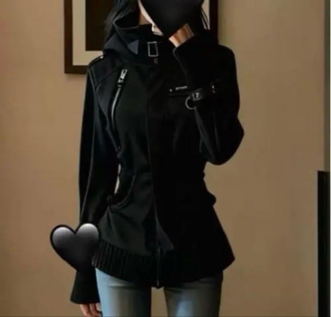 ブラック フード付きジャケット