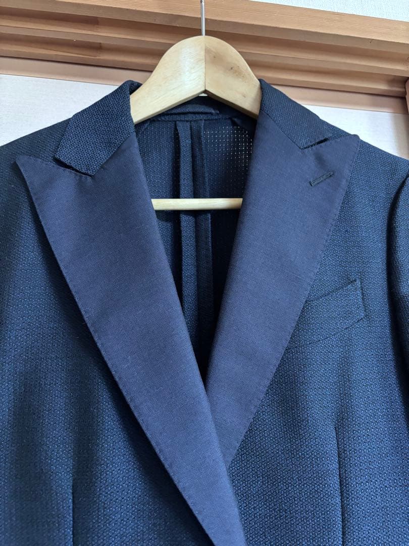 美品　LARDINI ラルディーニ　ジャケット　モヘアウール　ネイビー　44 S