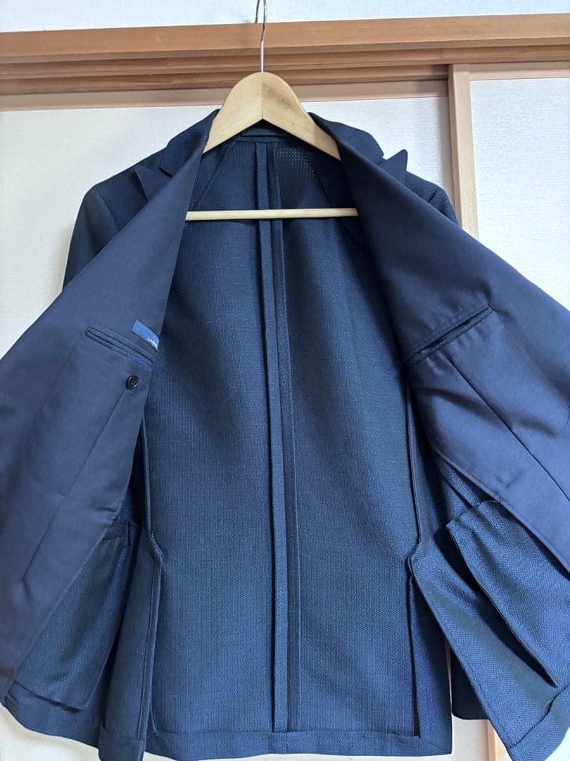 美品　LARDINI ラルディーニ　ジャケット　モヘアウール　ネイビー　44 S
