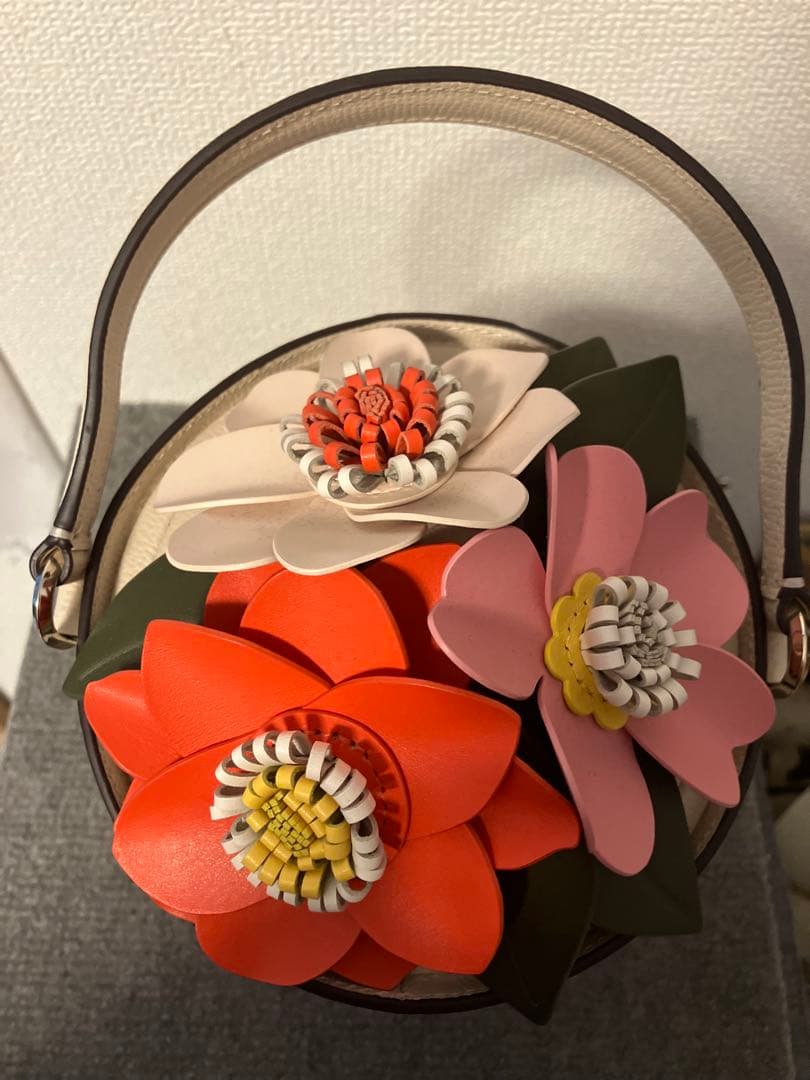 kate spade フラワー装飾 かごバッグ