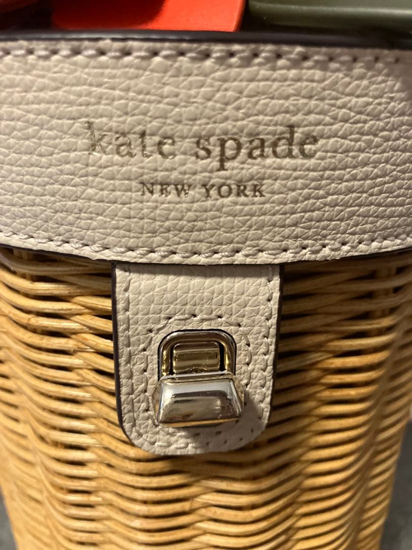 kate spade フラワー装飾 かごバッグ