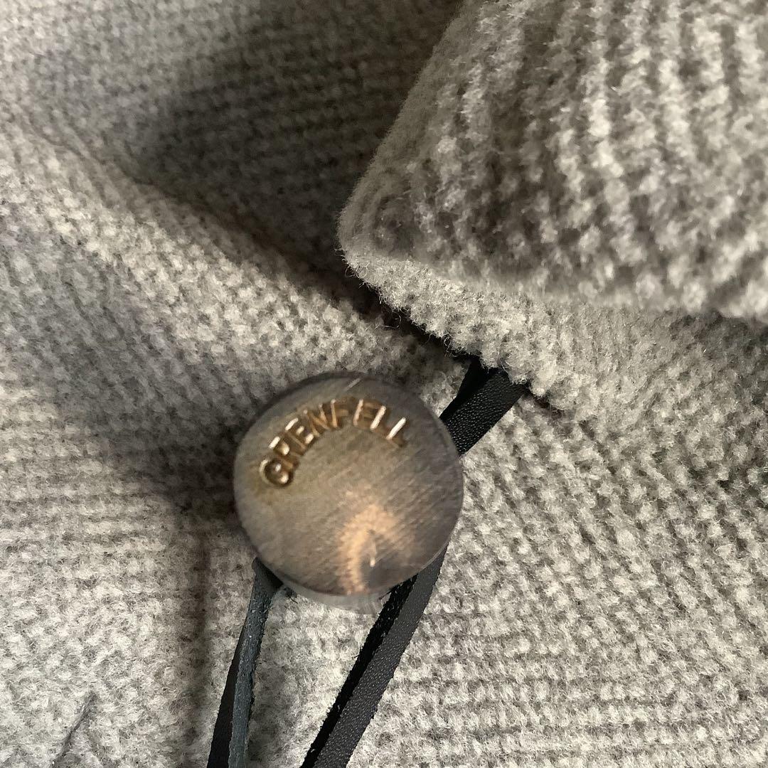 グレンフィル ヘリンボーン ダッフルコート 英国製 ライトグレー/38