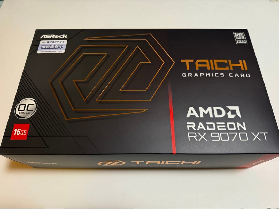 グラフィックボード・グラボ・ビデオカード ASRock Radeon RX 9070XT Taichi 16G OC