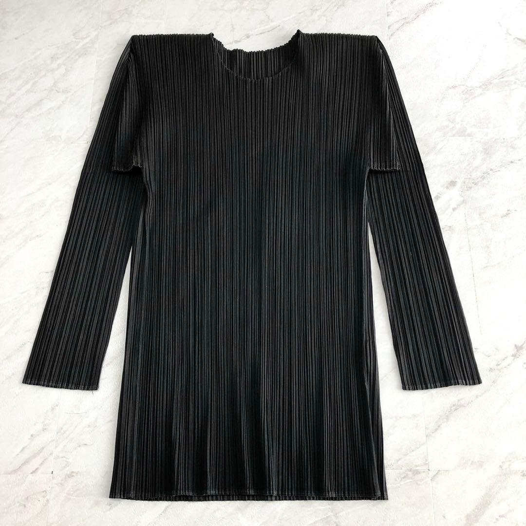 ✨美品✨プリーツプリーズ 長袖カットソー PP04-JK602 XLサイズ 黒