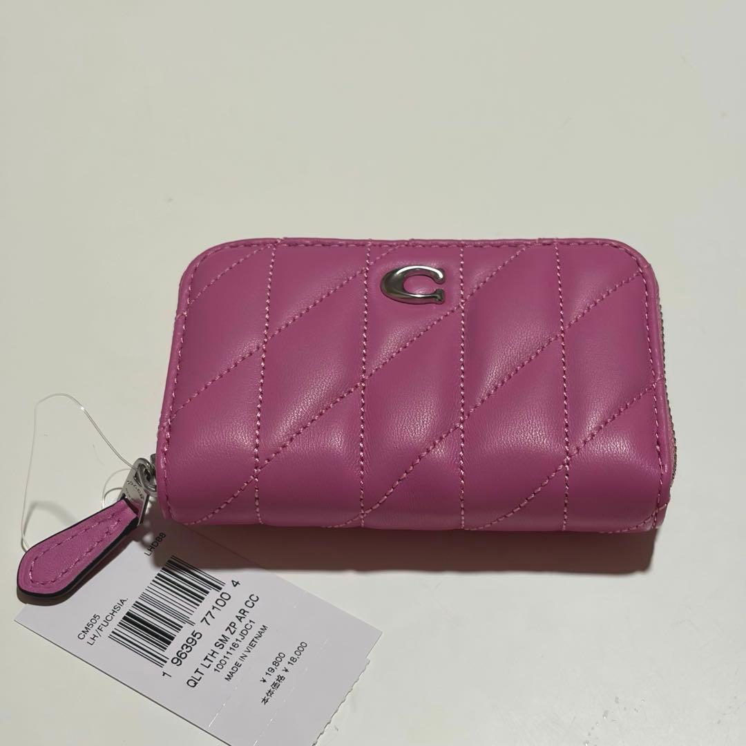 COACH カードケース ケース キルティング ピンク