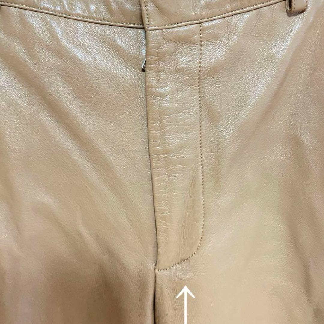 レア✨ロエベ　LOEWE　仔羊　レザー　レザーパンツ　キャメル　ユニセックス