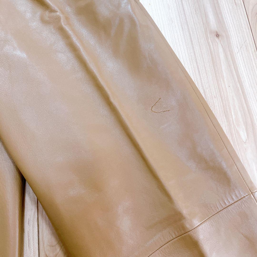 レア✨ロエベ　LOEWE　仔羊　レザー　レザーパンツ　キャメル　ユニセックス