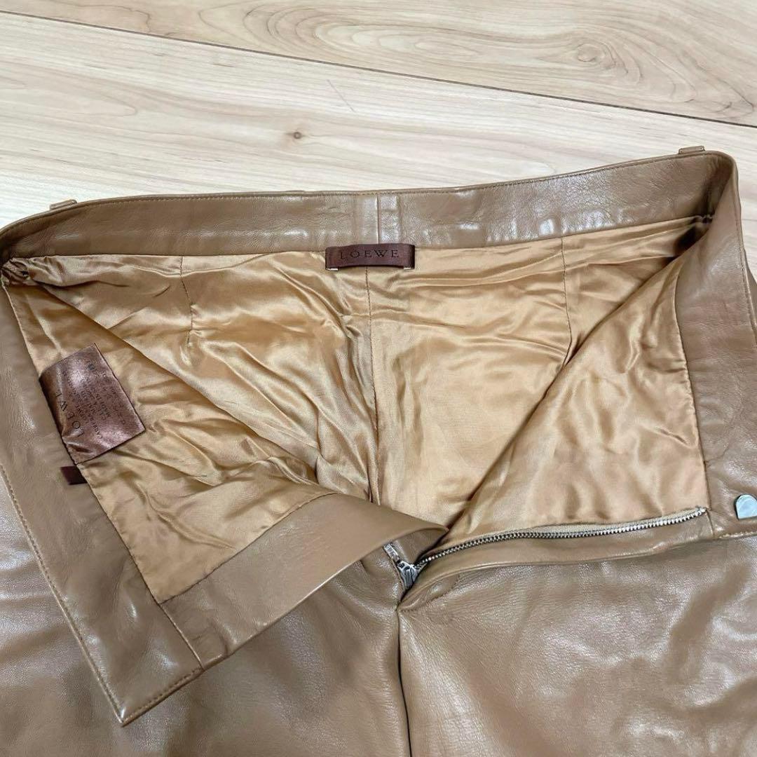 レア✨ロエベ　LOEWE　仔羊　レザー　レザーパンツ　キャメル　ユニセックス