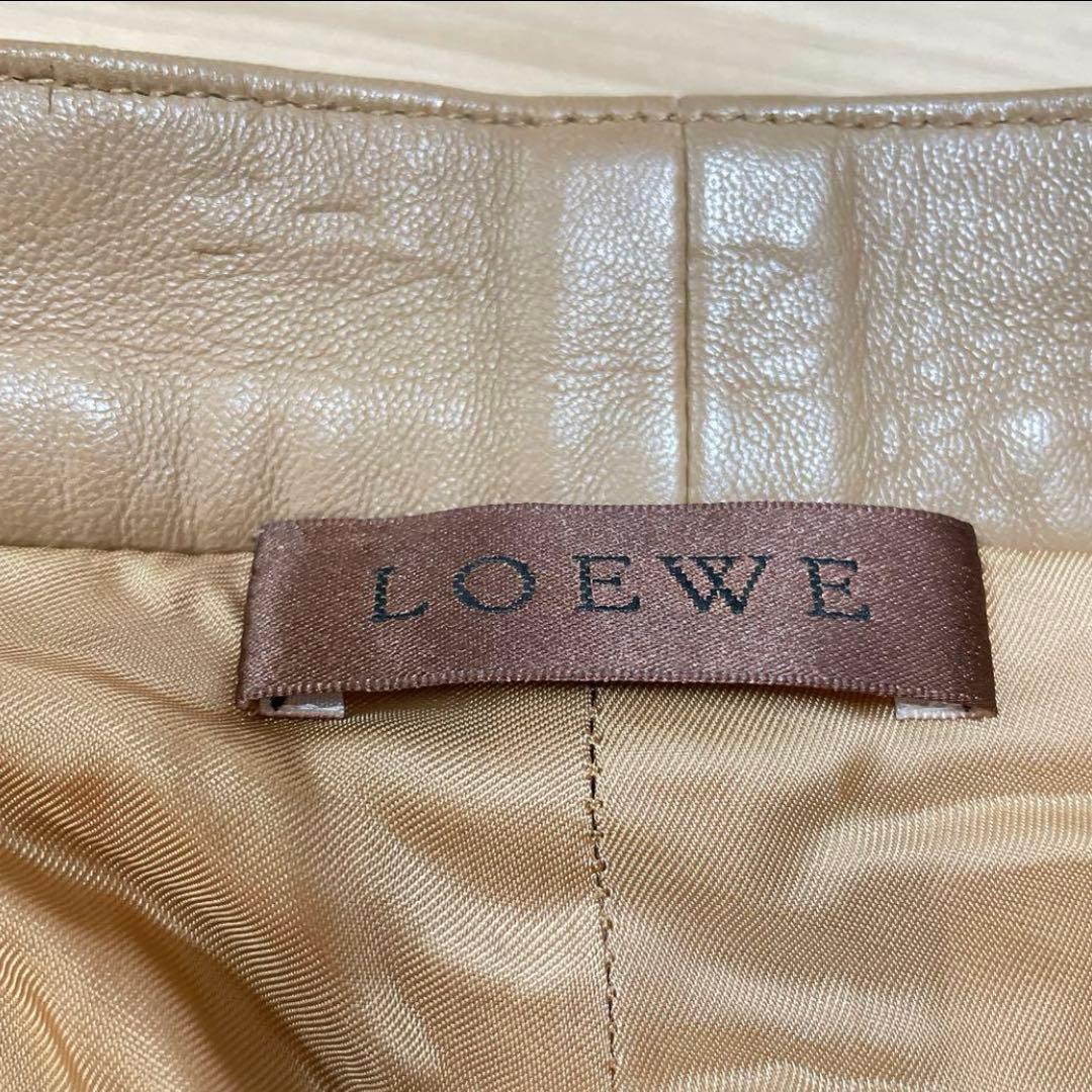 レア✨ロエベ　LOEWE　仔羊　レザー　レザーパンツ　キャメル　ユニセックス