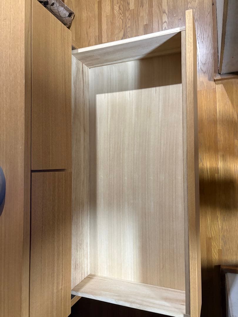 無印良品　タモ材4段チェスト　廃盤品　たのメル便で発送