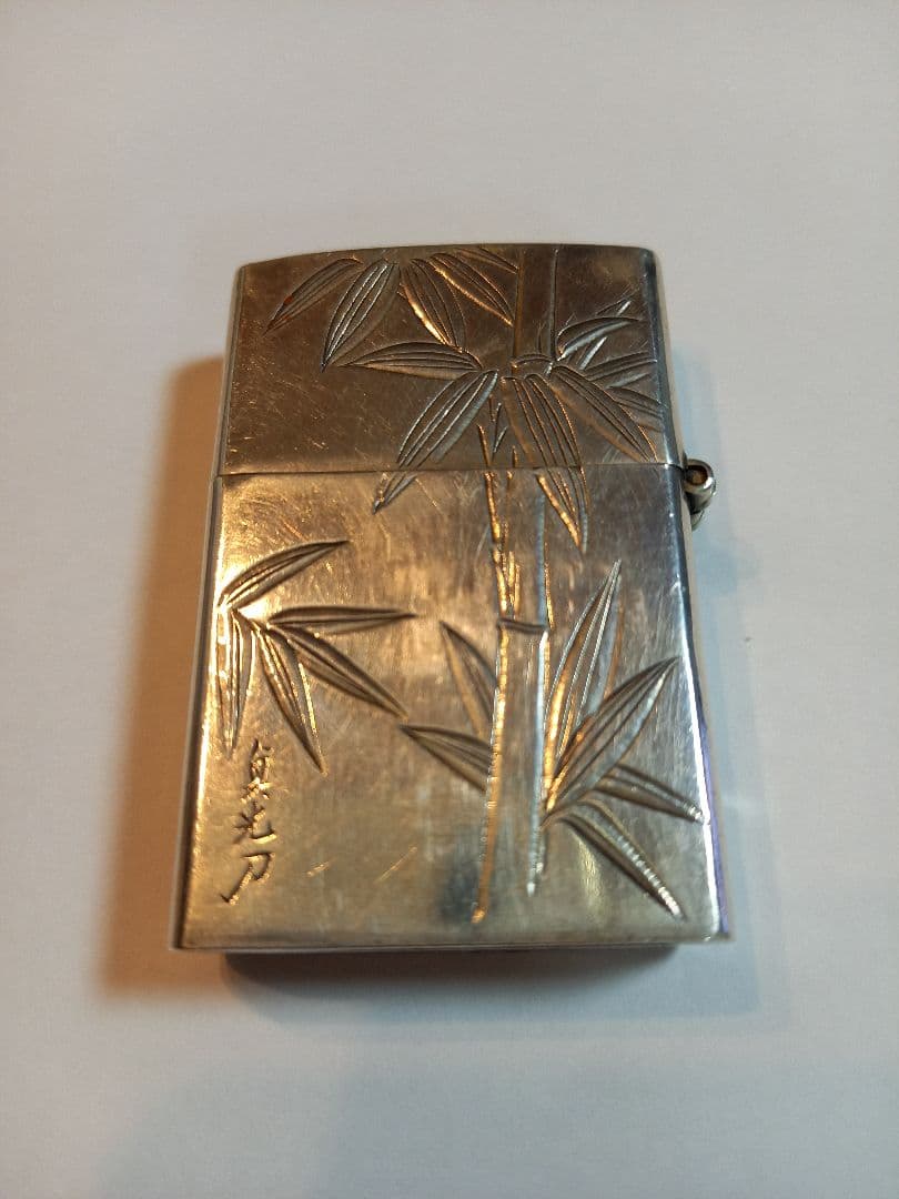 ZIPPO スターリングシルバー950 彫金 インサイドユニット希少 動作正常
