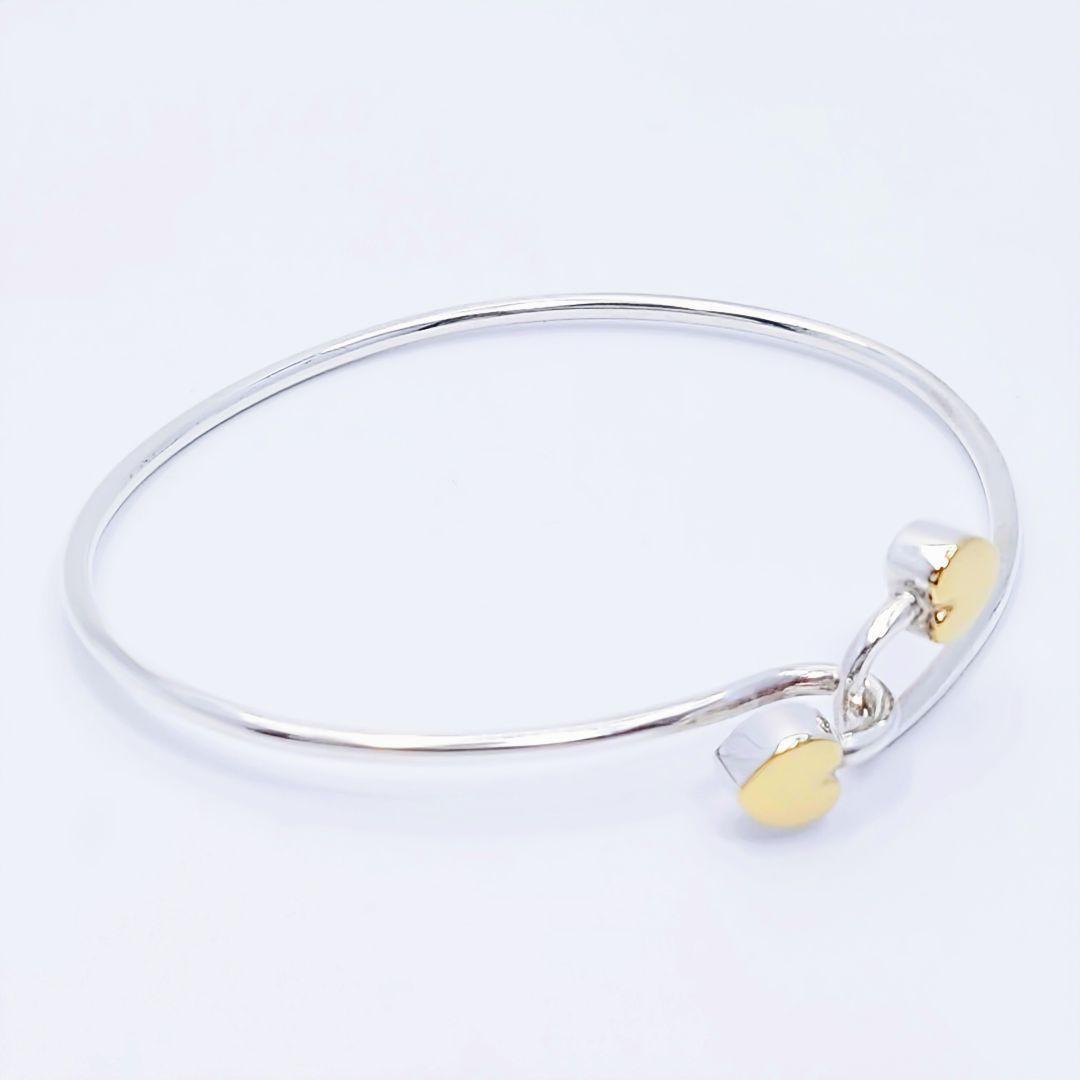 ✨極美品✨ティファニー ダブルハート ソリッド フック バングル 750/925