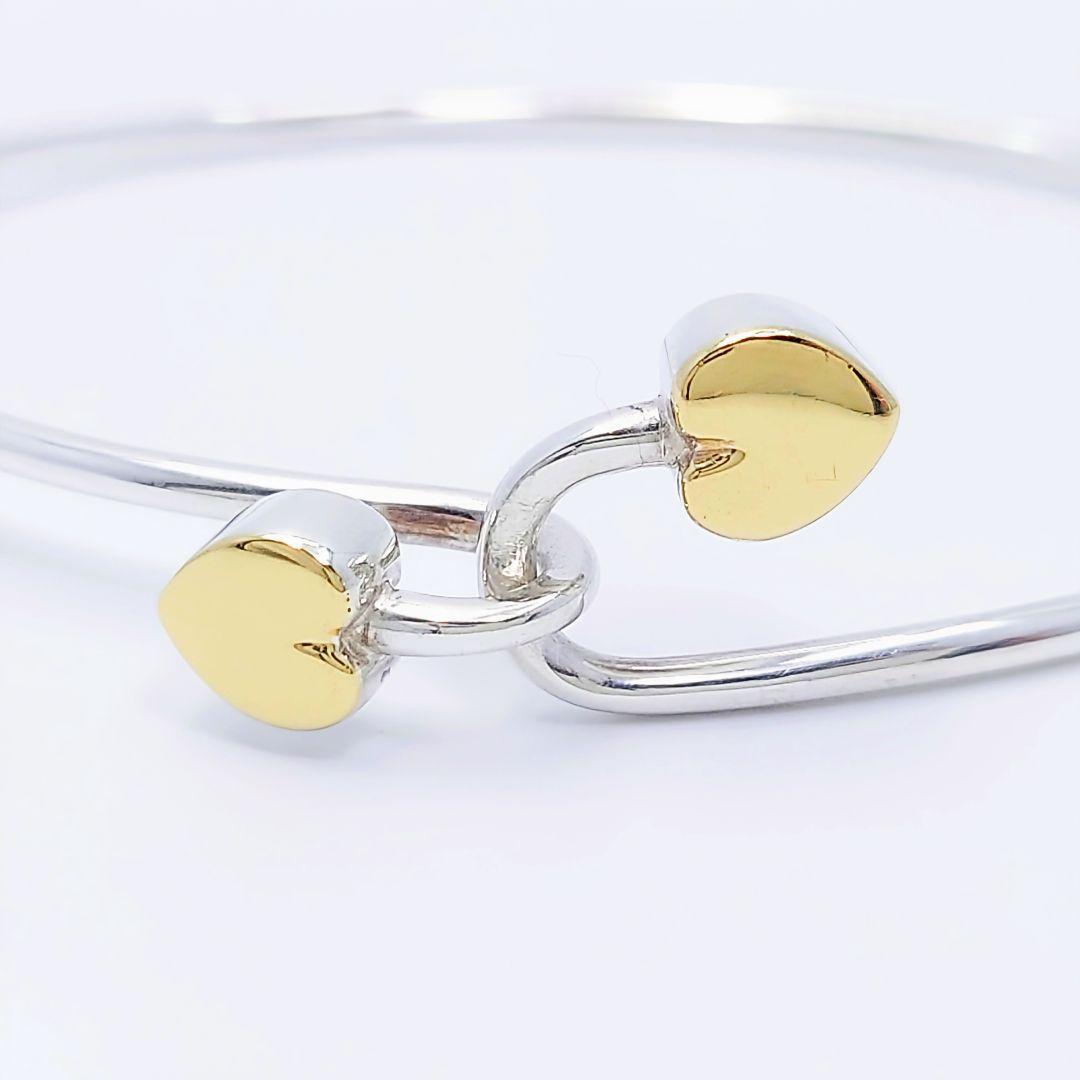 ✨極美品✨ティファニー ダブルハート ソリッド フック バングル 750/925