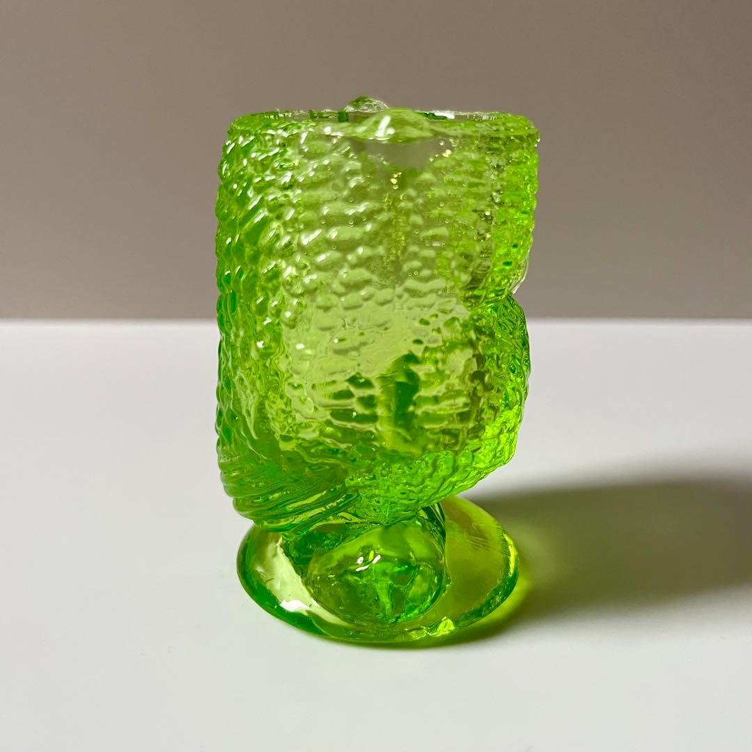 ウランガラス　ふくろう　小物入れ　置物