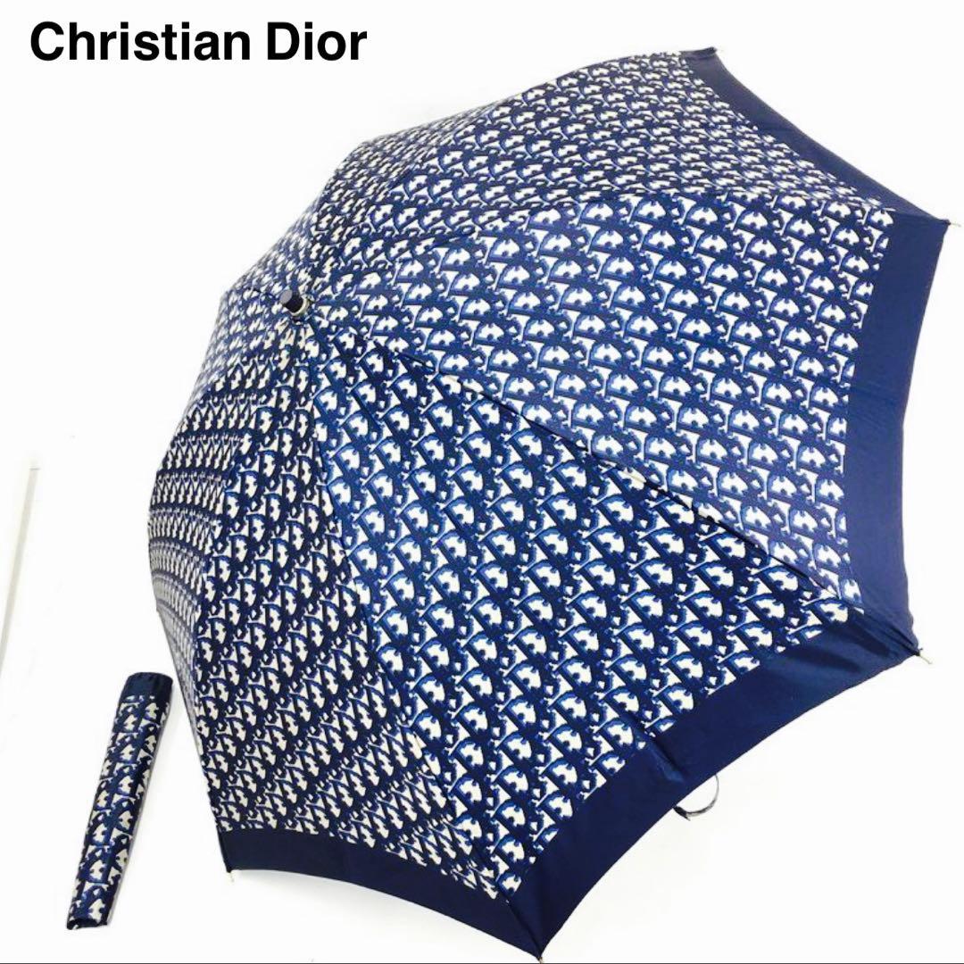 希少品♡Christian Dior✨ディオール　トロッター　折り畳み傘　紺色