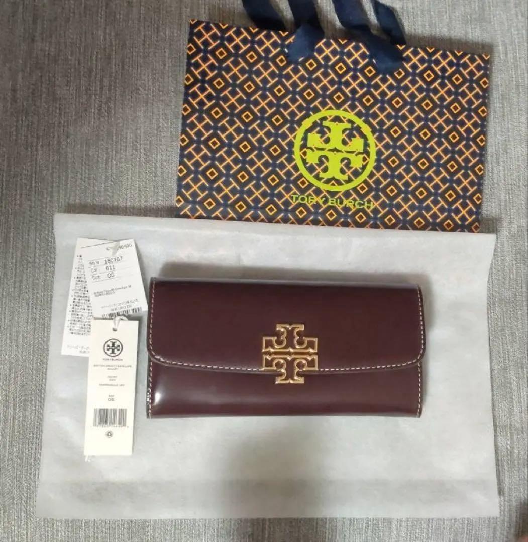 【いくみ】 Tory Burch 新品 長財布　ボルドー ゴールドロゴ
