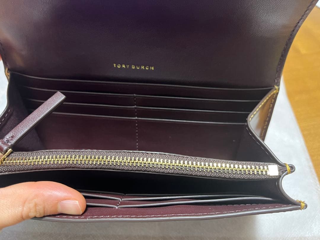 【いくみ】 Tory Burch 新品 長財布　ボルドー ゴールドロゴ