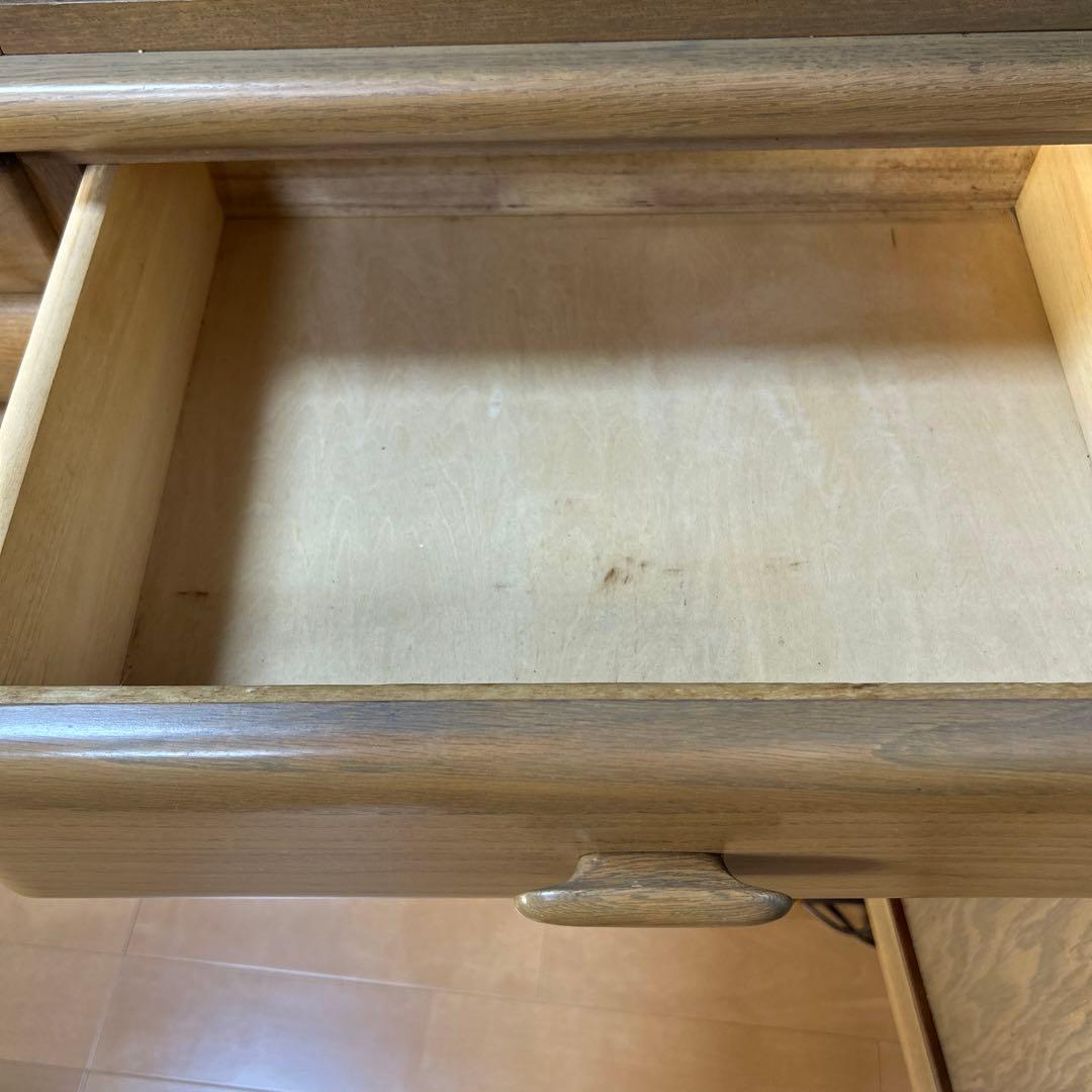 木製 食器棚 引き出し付き両面収納キッチンカウンター
