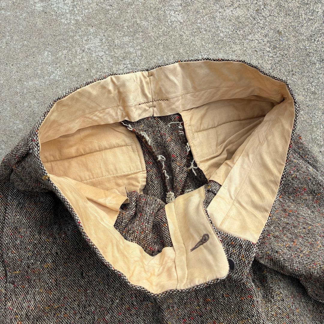 パンツ 60s-70s TALONzip marble wool wide slacks