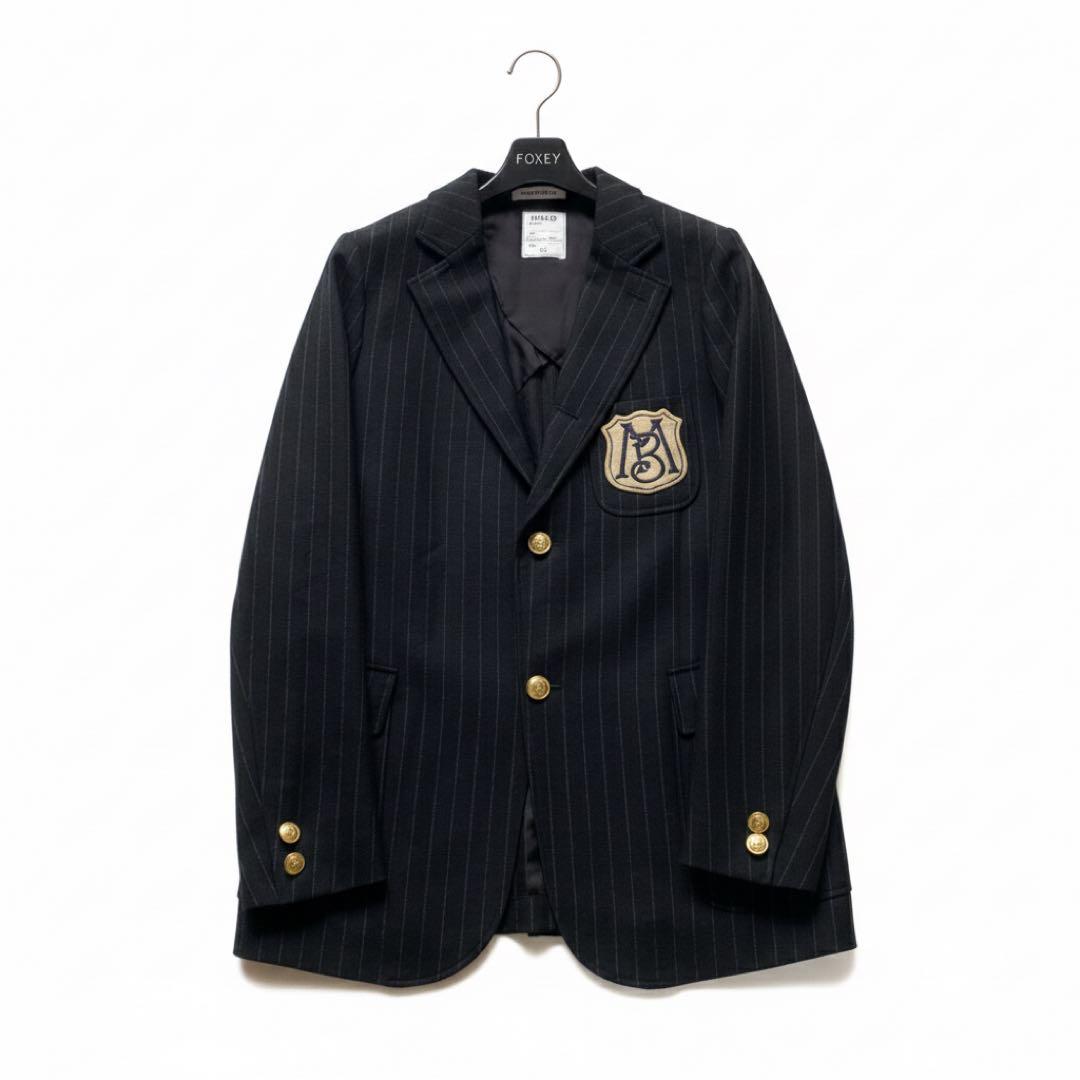 MADISONBLUE サイズ2 テーラード 金ボタン ストライプ ワッペン