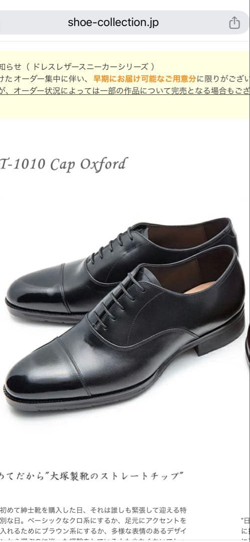 ドレス　ビジネス　シューズ　内羽根　ストレートチップ　撥水　防水　大塚製靴　美品