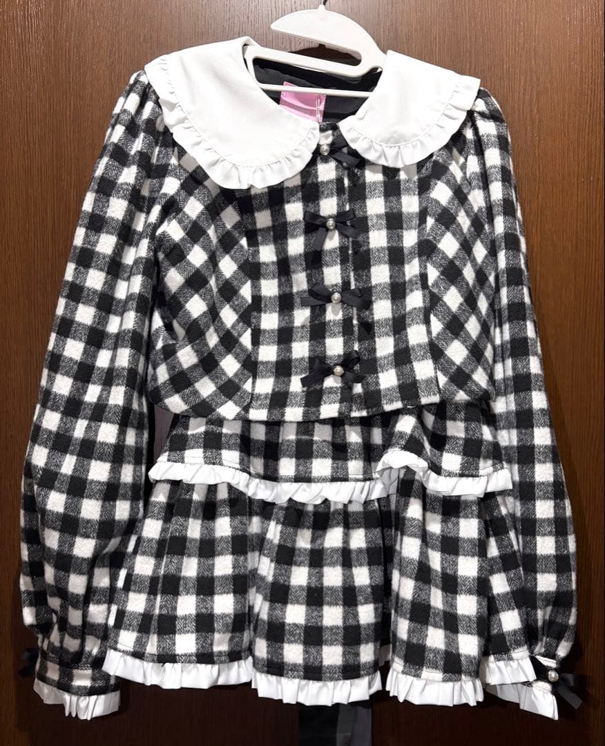 Honey Cinnamon ハニーシナモン パールリボンギンガムセットアップ