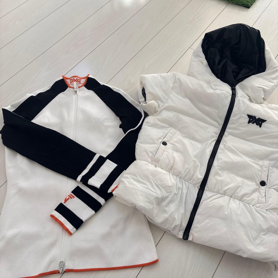 PXG ゴルフ　フード付きジャンパー　　 　ジップアップニット