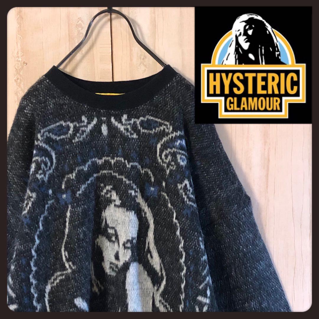 ヒステリックグラマー ニット セーター ビックヒスガールズロゴ　両面ロゴ入り