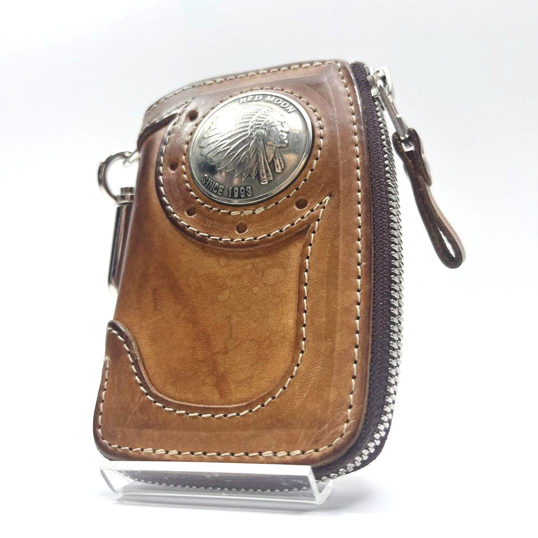 ★極上の味わい★REDMOON ラウンドジップ キーケース ビッグコンチョ