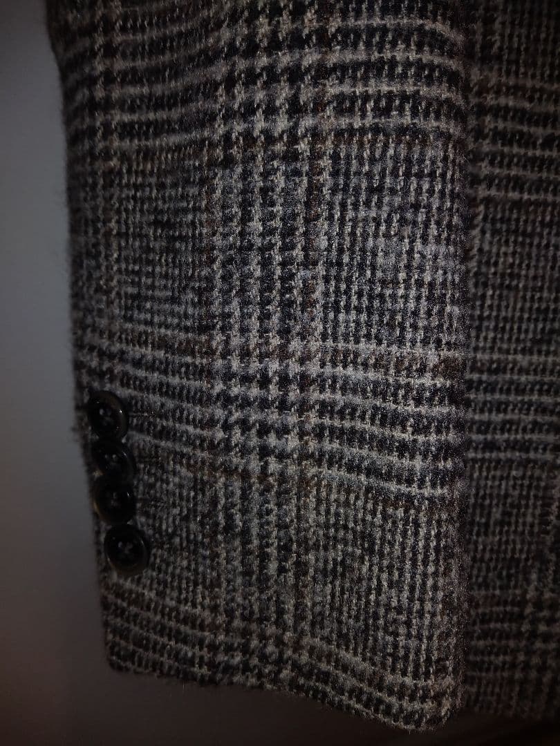 イタリアFUGATOフガートグレンチェックジャケット/ブラウン