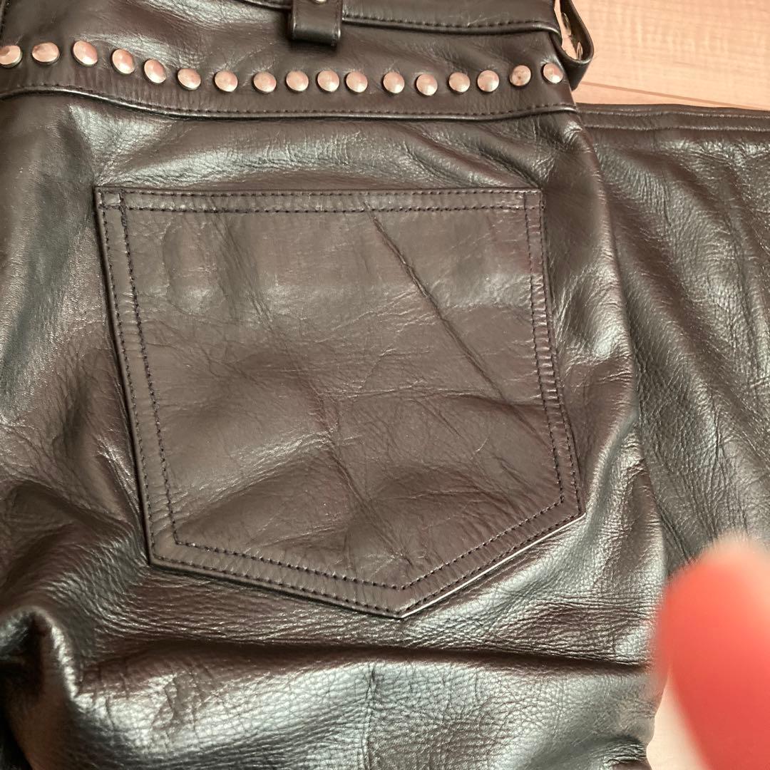 ハーレーダビッドソン　Mサイズ　スタッズ付き黒レザーパンツ