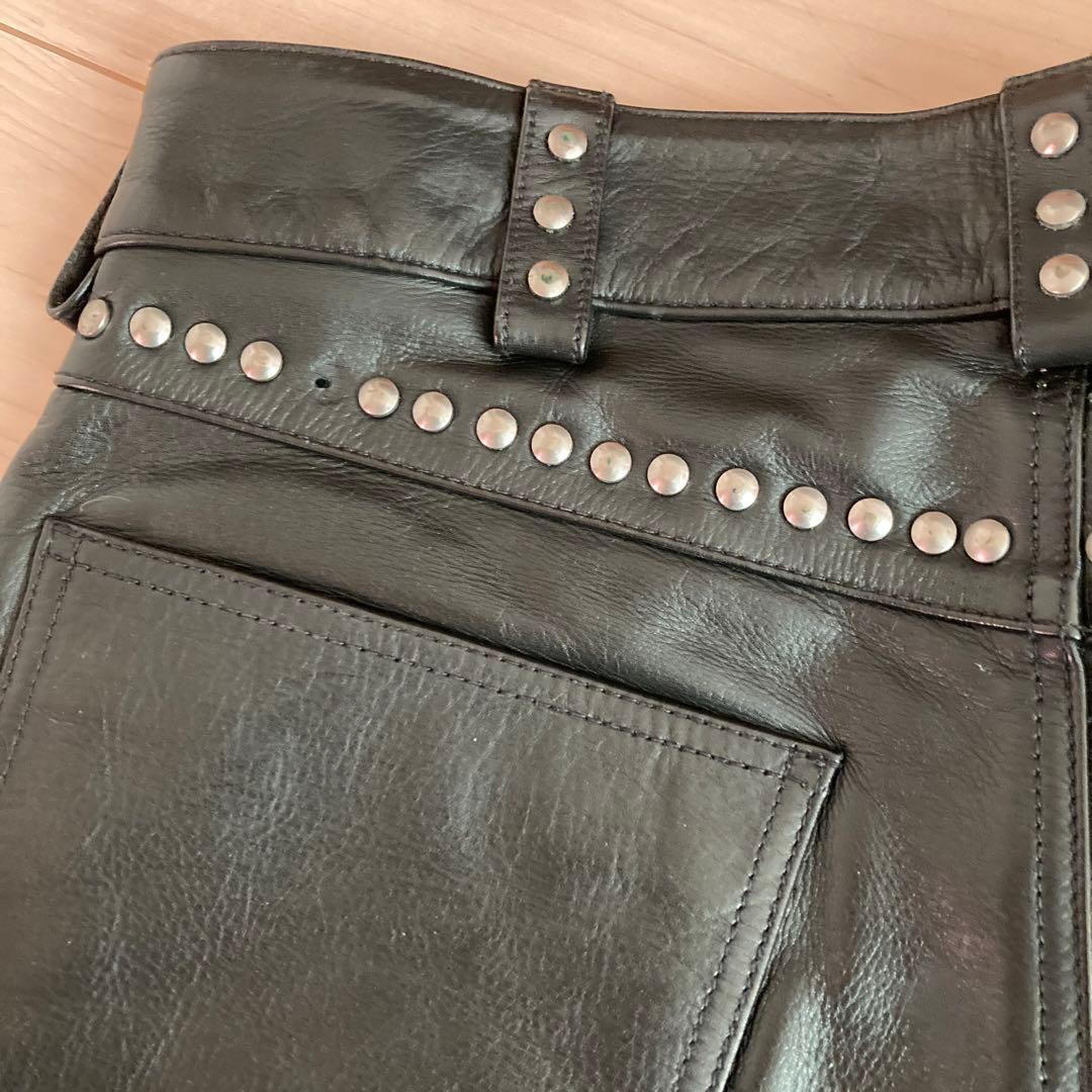 ハーレーダビッドソン　Mサイズ　スタッズ付き黒レザーパンツ