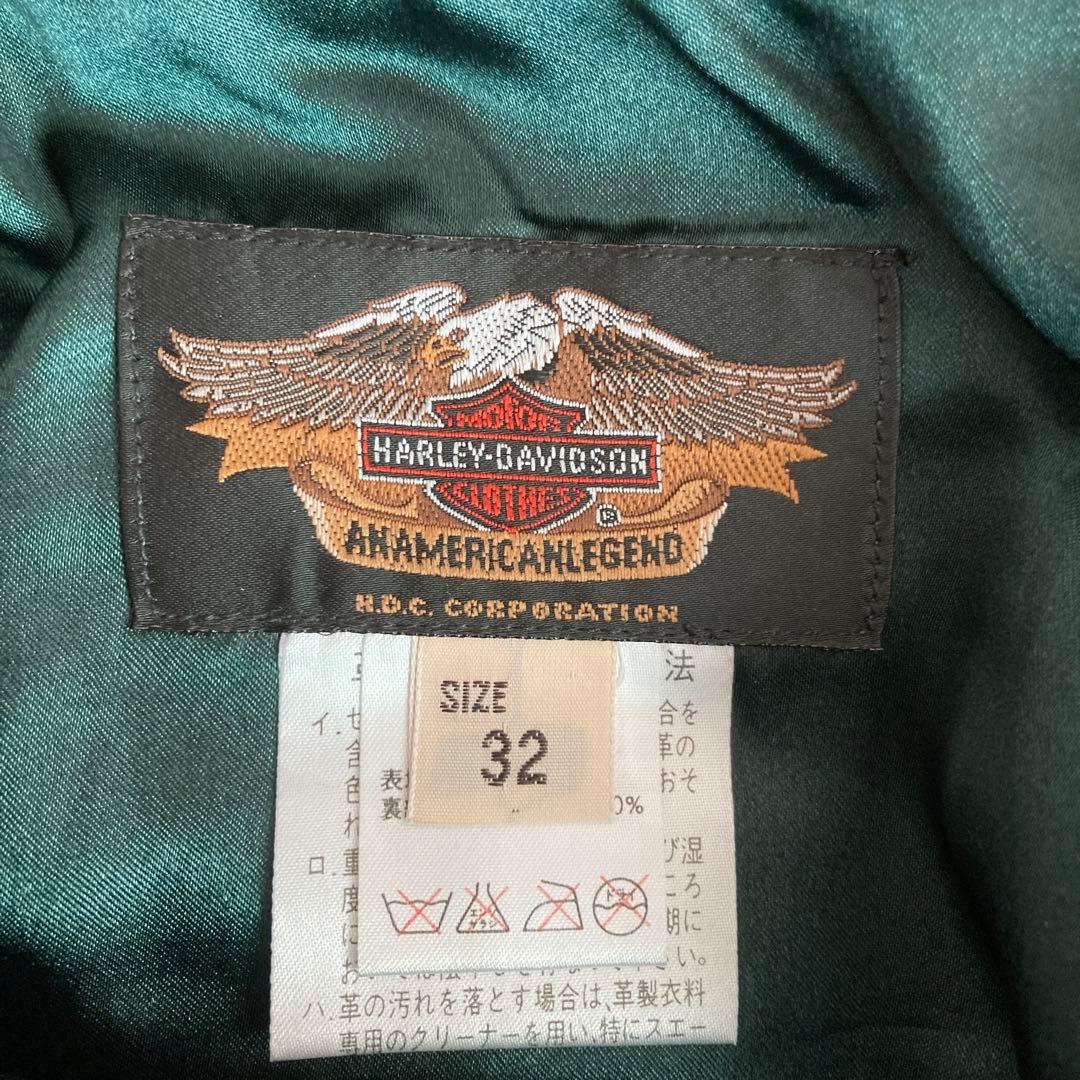 ハーレーダビッドソン　Mサイズ　スタッズ付き黒レザーパンツ