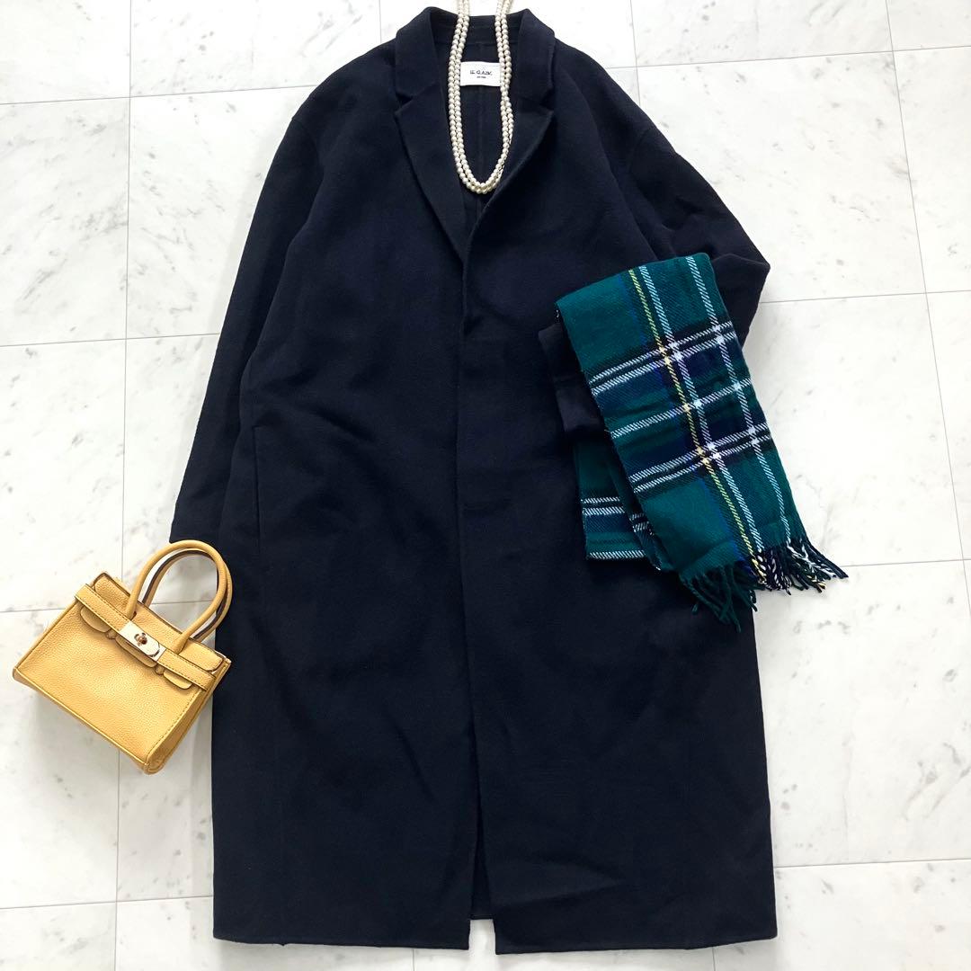 ルグラジック ウールリバーチェスターコート ネイビー 36 タスマニアウール