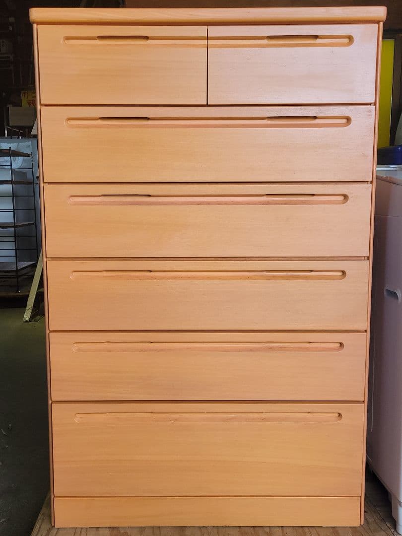 【天然木】協和木工 7段 チェスト 箪笥 天然木 ウレタン塗装 幅813mm
